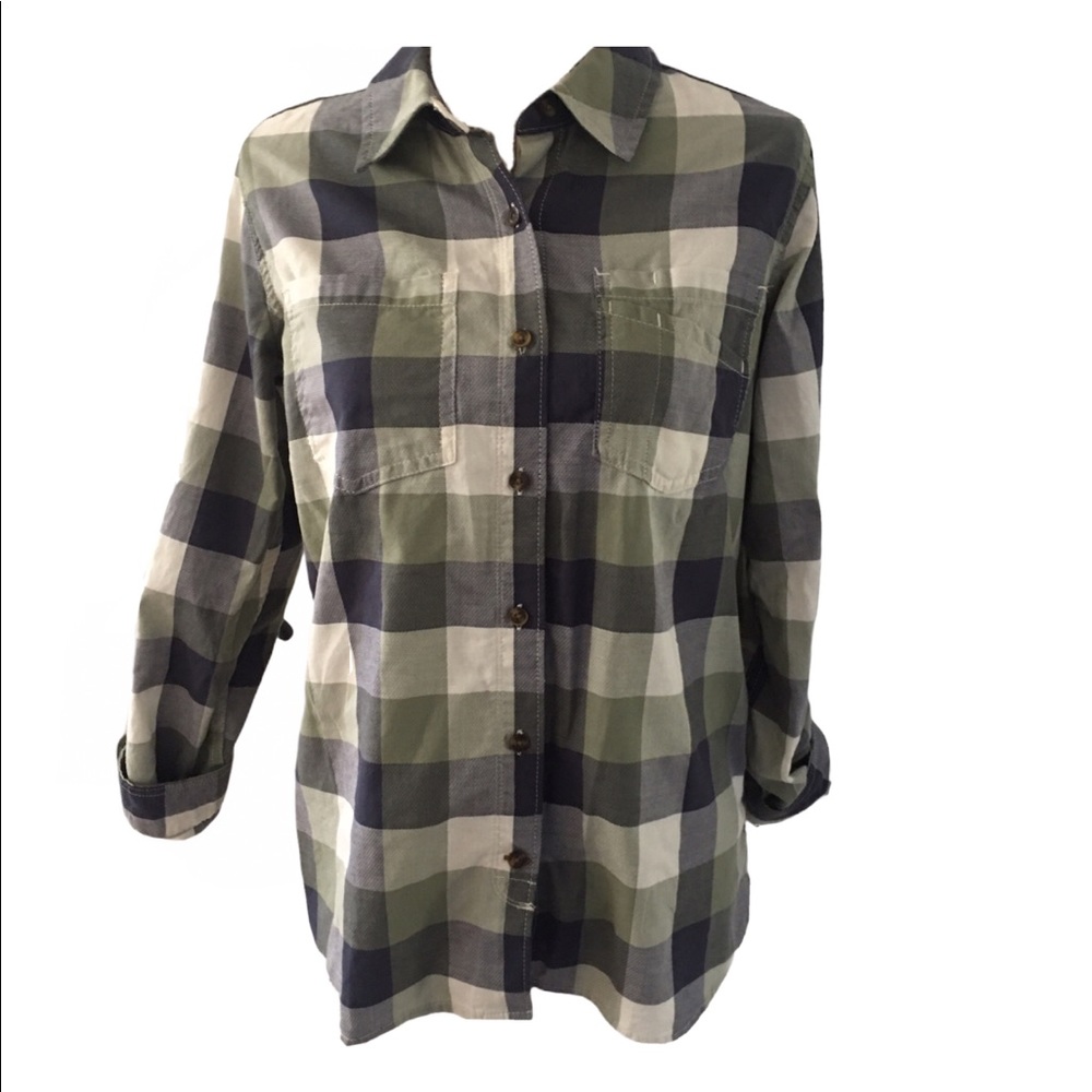 Carhartt Shirt Green Plaid Button Down Long sleeve